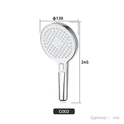 Ручний душ Gappo G002, 3-режим, білий/хром, Хром - мініатюра 3