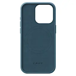 Кожаный чехол-панель для Apple iPhone 15 Pro, FAKE Leather Case, голубой, искусственная кожа, премиум-класс, противоударный, защита всего корпуса, с мягкой подкладкой, поддержка MagSafe и беспроводной зарядки, ArmorStandart (ARM76304) - мініатюра 2