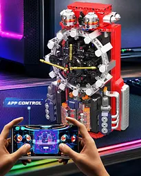 Конструктор механічний годинник Mould King Cyberpunk Mechanical Clock 10187 часи акумуляторні, для дорослих та дітей, 1601 деталей - мініатюра 5