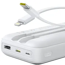 Power Bank Baseus Lipow 20000mAh 22.5W PD+QC (P10079102213-00) 2 in 1 White UA - мініатюра 5