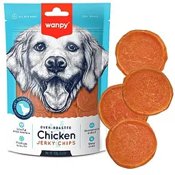Wanpy Chicken Jerky Chips ванпи чипси курячі в'ялені ласощі для собак 0.1кг