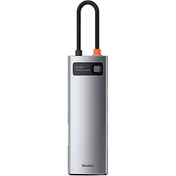 USB-хаб Baseus Metal Gleam Series 8-in-1 Multifunctional Type-C HUB Space Gray (CAHUB-CV0G) [77937] - мініатюра 2