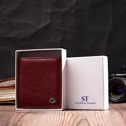 Невеликий жіночий гаманець з натуральної шкіри ST Leather 19476 бордовий - мініатюра 10