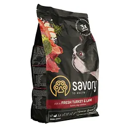 Сухий корм для собак малих порід Savory Small Breed rich in Fresh Turkey&Lamb зі свіжим м'ясом індички і ягнятиною 3 кг - мініатюра 3