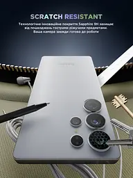 Захисне скло для камери Samsung Galaxy S25 Ultra 5G, Supreme BI, чорний колір, з рамкою, глянцеве скло для захисту лінз, протиударне, прозоре, з клейовим шаром по контуру, не впливає на якість фото, ArmorStandart (ARM83222) - мініатюра 5