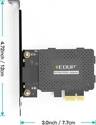 Мережева карта EDUP EP-9602GS гігабітний мережевий адаптер PCI Express PCIe для ПК (19208) - мініатюра 2