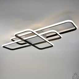 Смарт люстра керована світлодіодна SVEN 3SQ 105 Вт 908x508x80 мм Чорно-біла ESLLSE