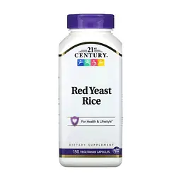 Трави 21st Century Червоний дріжджовий рис, Red Yeast Rice, 150 вегетаріанських капс. (CEN-22908)