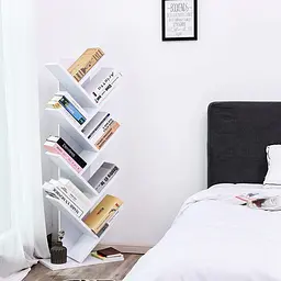 Стелаж для книг Leobert ZigZag у формі дерева 8 ярусів, білий - мініатюра 4