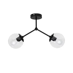 Люстра стельова LED Levistella 7529811-2 BK+CL, E27, чорний, скло, сучасний дизайн, 2 плафона, 480 мм