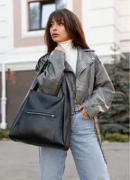 Сумка жіноча Sambag HOBO BLISS Чорна 34 х 31 х 12 см (53453713) - мініатюра 6