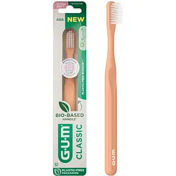 Зубна щітка GUM Classic Bio-Based Handle компактна ультра м'яка рожева