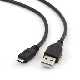 Кабель USB 2.0 AM - microUSB (5P), 10 см, чорний, Cablexpert (CCP-MUSB2-AMBM-0.1M)