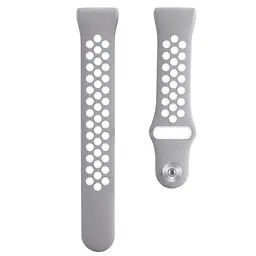 Силіконовий ремінець з перфорацією для фітнес браслета Fitbit Charge 3/4 Grey White/розмір L - мініатюра 3