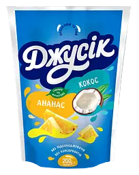 Упаковка сокового напою Джусік Ананас-Кокос пастеризований 2 л (200 мл х 10 шт.) - мініатюра 2