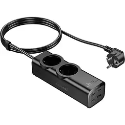 Мережевий фільтр Hoco NS10 Wisdom Black (638500) [154063]