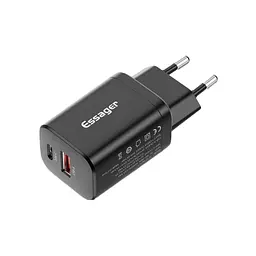 Зарядний пристрій Essager 1xUSB + 1xUSB-C PD 30 Вт чорний (ECTPQS-ZTB01)