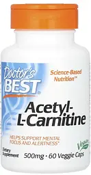 Ацетил карнітин Doctor's Best Acetyl-L-Carnitine 1000 мг 60 вег капс