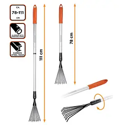 Граблі садові Black+Decker телескопічний 78-111 см - мініатюра 6