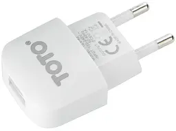 Мережевий зарядний пристрій TOTO TZV-42 Led Travel charger 1USB 1A White - мініатюра 3