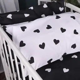 Комплект постільної білизни MirSon Kids Time 17-0669 Black and White Love 110 x 140 см (2200010180862) - мініатюра 3