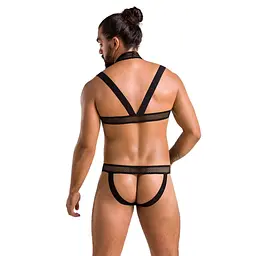 Комплект чоловічої білизни з кріпленнями Passion 043 JACOB XXL/XXXL Black, труси, шлейки - мініатюра 4