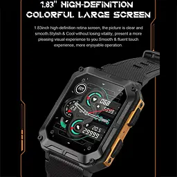 Смарт-годинник Lemfo C20 Pro силіконовий ремінець Black Orange (16354-hbr) - мініатюра 5