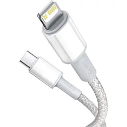 Кабель Baseus High Density Braided Fast Charging Cable Type-C to Lightning PD 20W 2m CATLGD-A02 White - мініатюра 2
