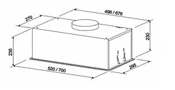 Витяжка Eleyus GEMINI 1200 LED 70 WH - мініатюра 3