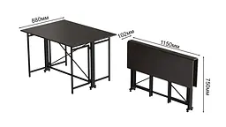 Стіл-книга трансформер Оріон 3 Ferrum-decor 750x1150x880 Чорний метал ДСП Венге Магія 16 мм (FRD-105631) - мініатюра 6