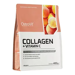 Препарат для суглобів і зв'язок OstroVit Collagen + Vitamin C, 400 грам - Персик