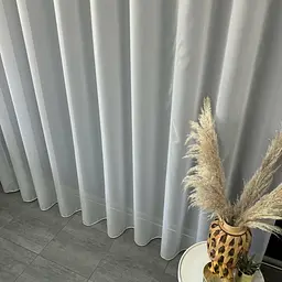 Турецький тюль креп з люрексом білий 300х270, люверси ALBO pbe0052337 - мініатюра 5