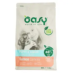Сухий корм Oasy Oap Puppy Small/Mini для цуценят з харчовою непереносністю, підвищеною чутливістю кишківника та шкіри з лососем 800 г - мініатюра 2