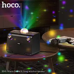 Портативна акустика Hoco Warm Sound K Song wireless speaker BS41 з мікрофоном 20W - мініатюра 3
