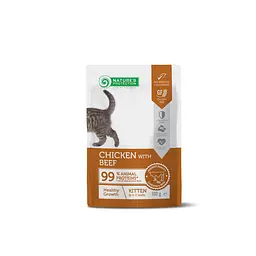 Вологий корм для кошенят з куркою та яловичиною Nature's Protection Healthy Growth, Chicken with Beef, 100г
