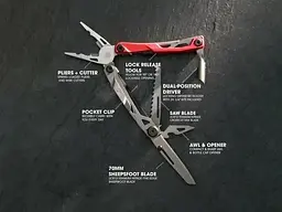 Мультитул True Utility Ti Pocket Multi Tool Сірий-Червоний - мініатюра 5