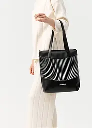 Жіноча сумка Sambag Shoper NOVA чорна з принтом "Dots" 34 х 30 х 7 см (93140301) - мініатюра 3