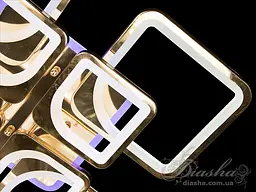 Люстра стельова LED Diasha 8060/4+4G, 190W, 3200K-6500K, золото, сучасний стиль для дому