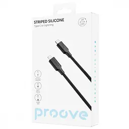 Кабель Proove Striped Silicone Type-C to Lightning (1m) black - мініатюра 2