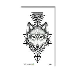 Тату тимчасове Вовк графічний Tattooshka L-69 Чорний shop (4825800010440) - мініатюра 1