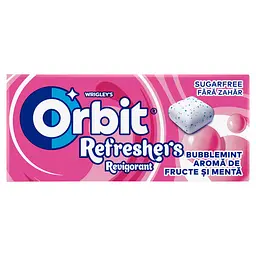 Жувальна гумка Orbit Refreshers Bubblemint зі смаком фруктів та м'яти без цукру 17.9 г (4009900536547)