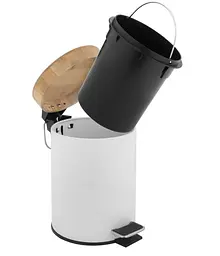 Кошик для сміття Yoka Bin White Bamboo 3л. для ванної кімнати CH.BIN-WHT, Білий - мініатюра 6