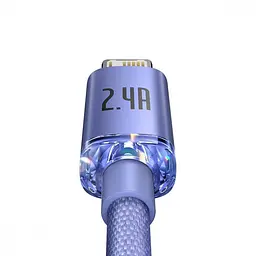 Кабель Baseus Crystal Shine Series Fast Charging Lightning 2.4A (2m) purple (CAJY000105) - мініатюра 2