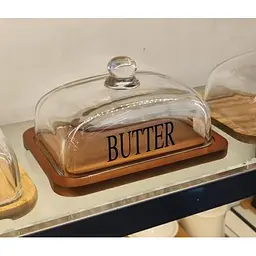 Маслянка Limited Edition LED BUTTER боросилікатне скло бамбук 18х13х9.5 см (B010756)