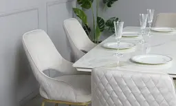 Стіл Рим обідній розкладний білий глянець 1800/2600x900x750 ноги шампань - мініатюра 18