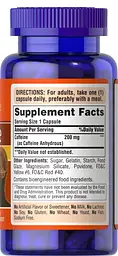 Натуральна добавка Puritan's Pride Caffeine 200 mg 60 капсул - мініатюра 2