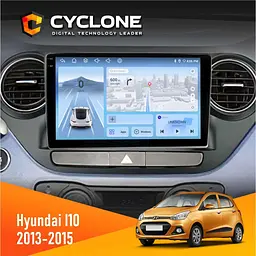 Штатна магнітола Hyundai i10 2013-2015 Cyclone C9-012 4x64, DSP, 4G Cyclone (НФ-00007896)