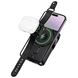 Портативне ЗП Power Bank Q48 Core PD20W з БЗП+iWatch 10000 mAh Black Hoco teh0029390