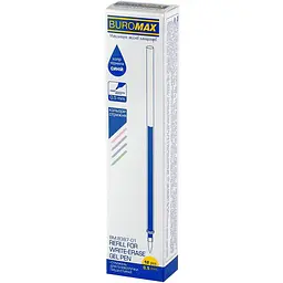 Набір стрижнів гелевих Buromax пиши-стирай синіх 1 шт. в блістері упаковка 12 шт. (BM.8387-01)
