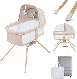 Ліжечко дитяче приставне Lionelo Malin Evo Beige Natural - мініатюра 2